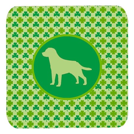 Carolines Treasures Labrador Lucky Shamrock Foam Coasters- Set of 4 SDK1043-C-FC